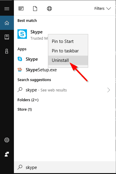 Odinstaluj Skype od początku